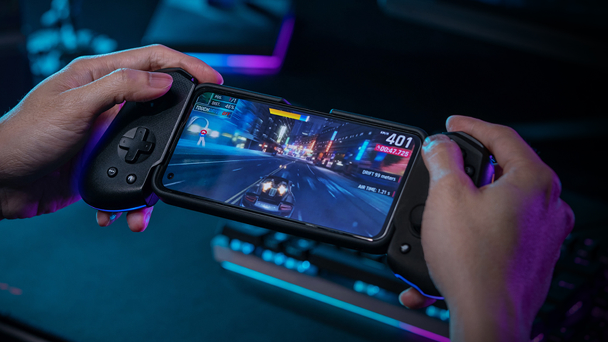 A press shot of the Asus ROG Tessen mobile gaming controller