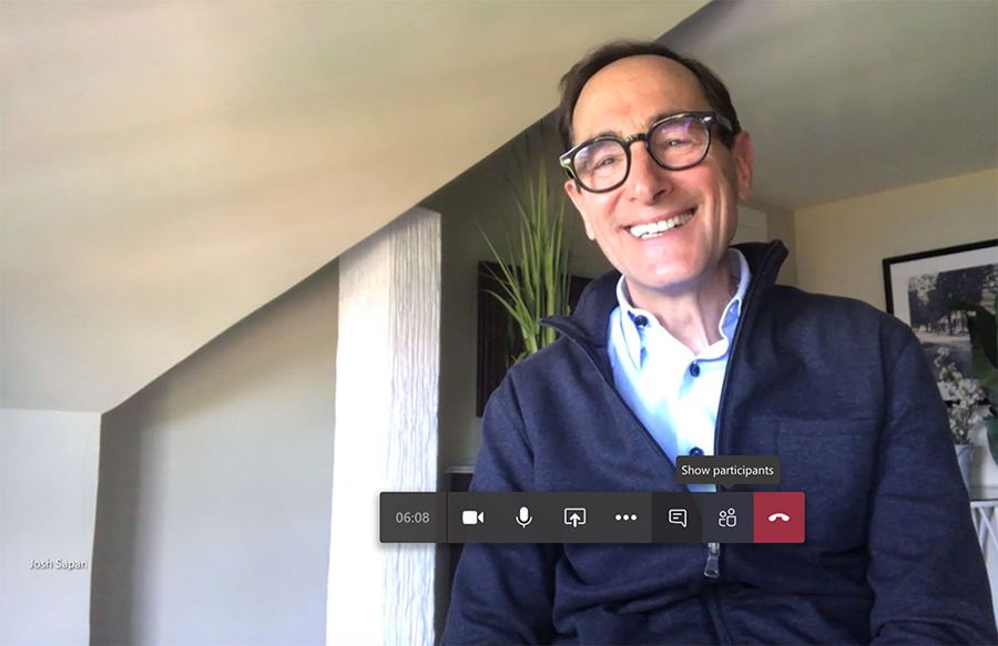 Josh Sapan on Meet from his Shelter Island home.