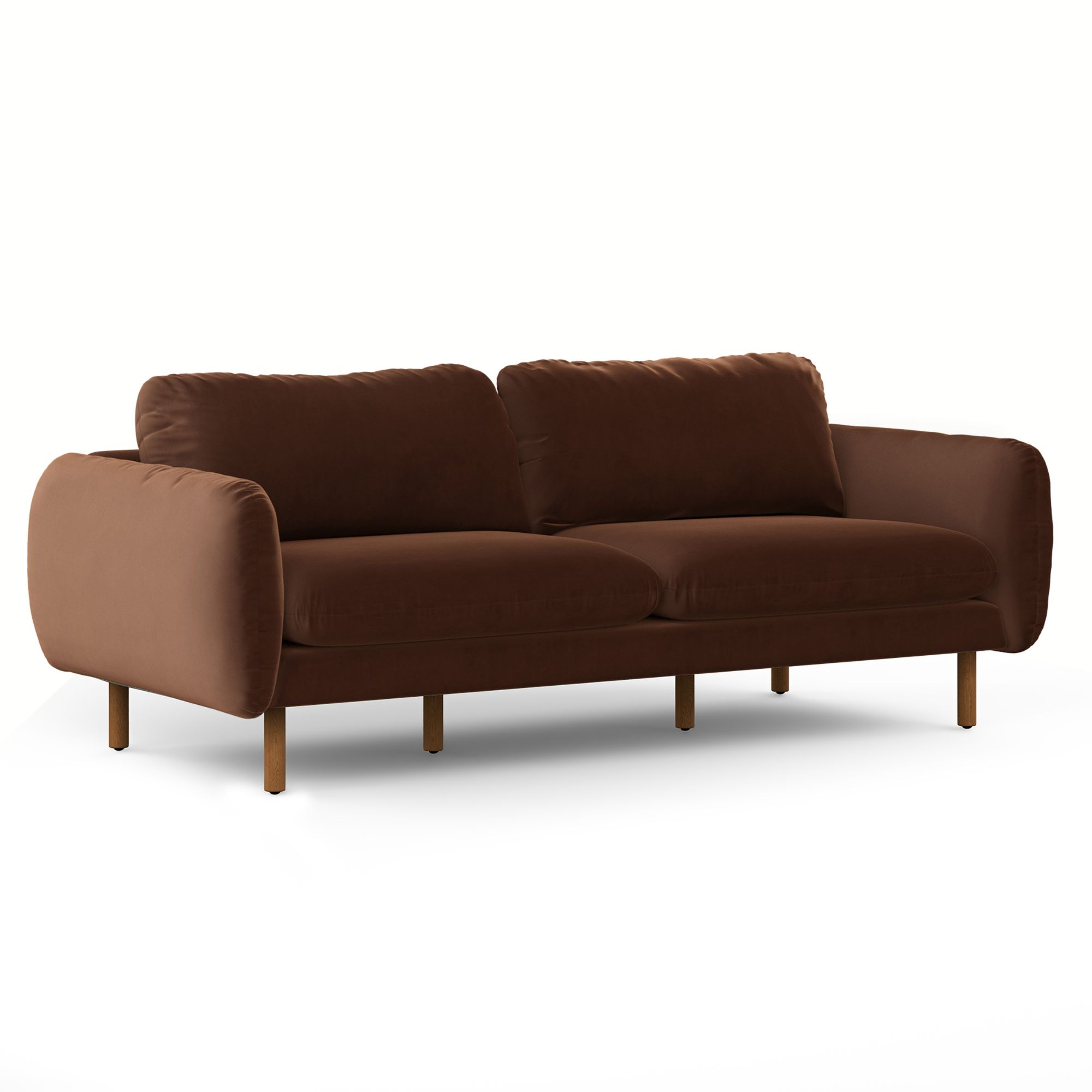 Sanders 85.5&quot; Velvet Sofa - Plush Pacific Brown