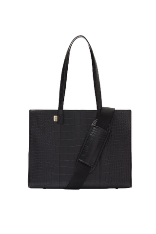 Béis The Work Tote in black croc