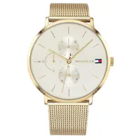 Tommy Hilfiger Womens Multi dial Quartz Watch with Gold Plated Strap 1781943 - was £144.86, now £115.88