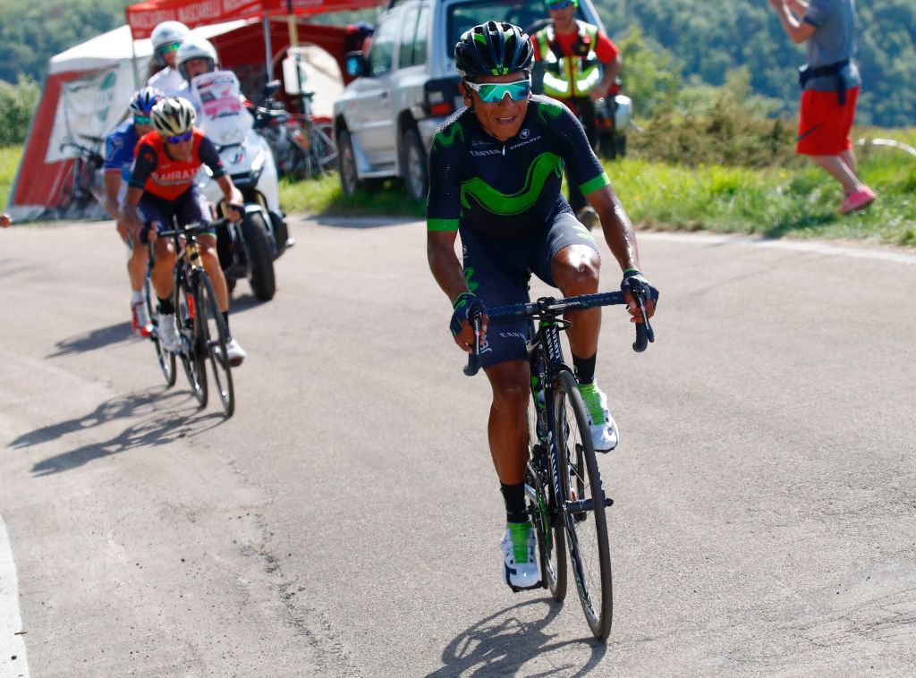 Nairo Quintana (Movistar) attacks