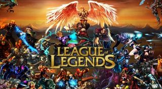 League of Legends logo and characters
