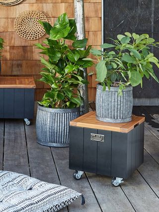 outdoor storage boxes on wheels from La Redoute