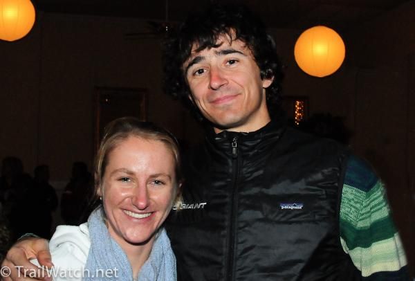 Amy Dombroski at the sign in