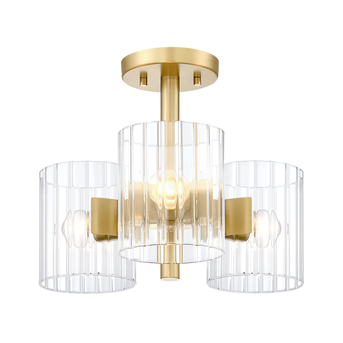Mercer41 Kishauna Glass Semi Flush Mount &amp;amp; Reviews | Wayfair