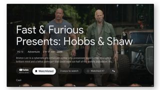 Google TV watchlisted film example