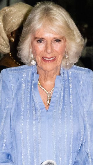 Queen Camilla arrives at the State Banquet hosted by President Ruto