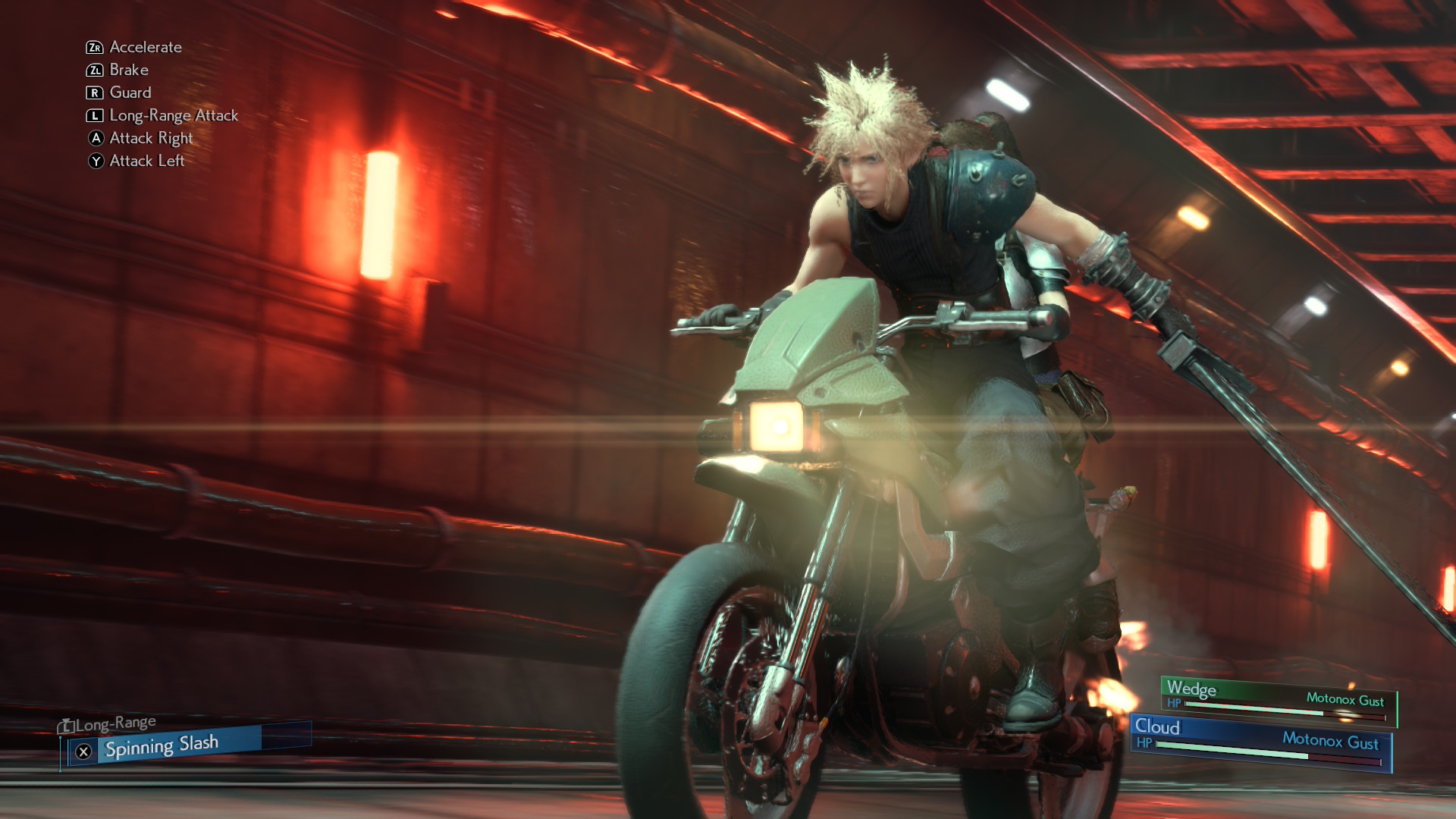 Final Fantasy VII Remake Switch 2 screenshot showing Cloud on a bike
