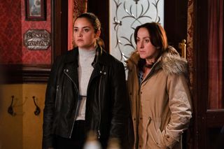 Lauren Branning and Sonia Fowler at the Vic in EastEnders 