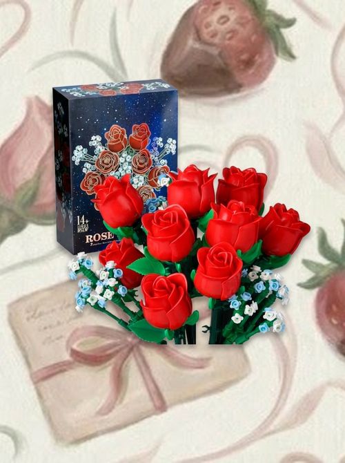 Red Rose Bouquet Building Set
