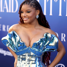 Halle Bailey attends the World Premiere of Disney's live-action feature "The Little Mermaid" at the Dolby Theatre in Los Angeles, California on May 08, 2023