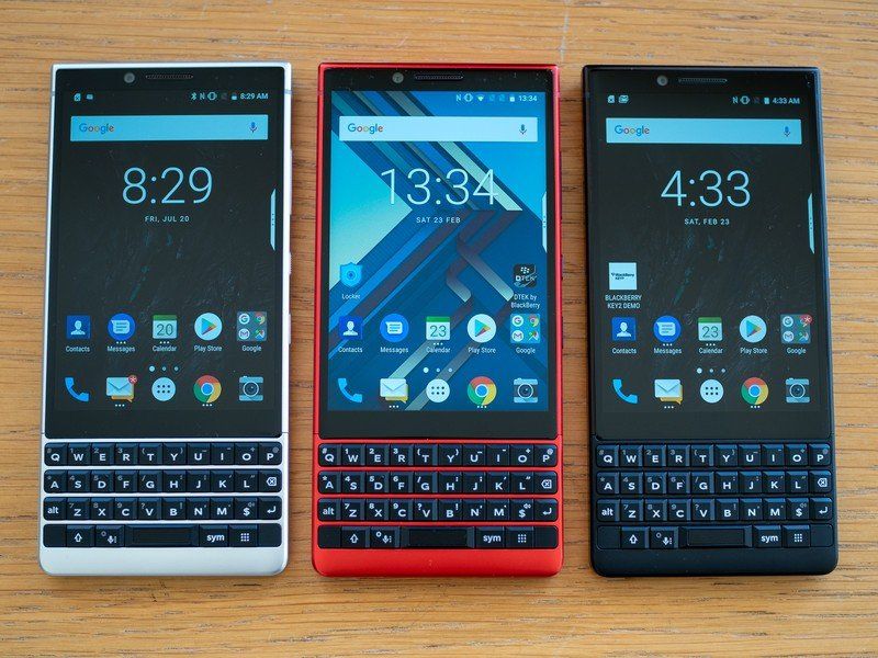 BlackBerry KEY2 in red, silver and black