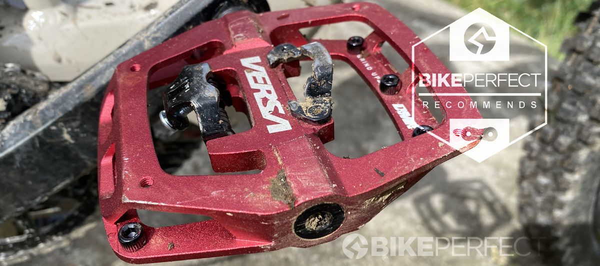 DMR Versa pedal with Bikeperfect recommends review badge