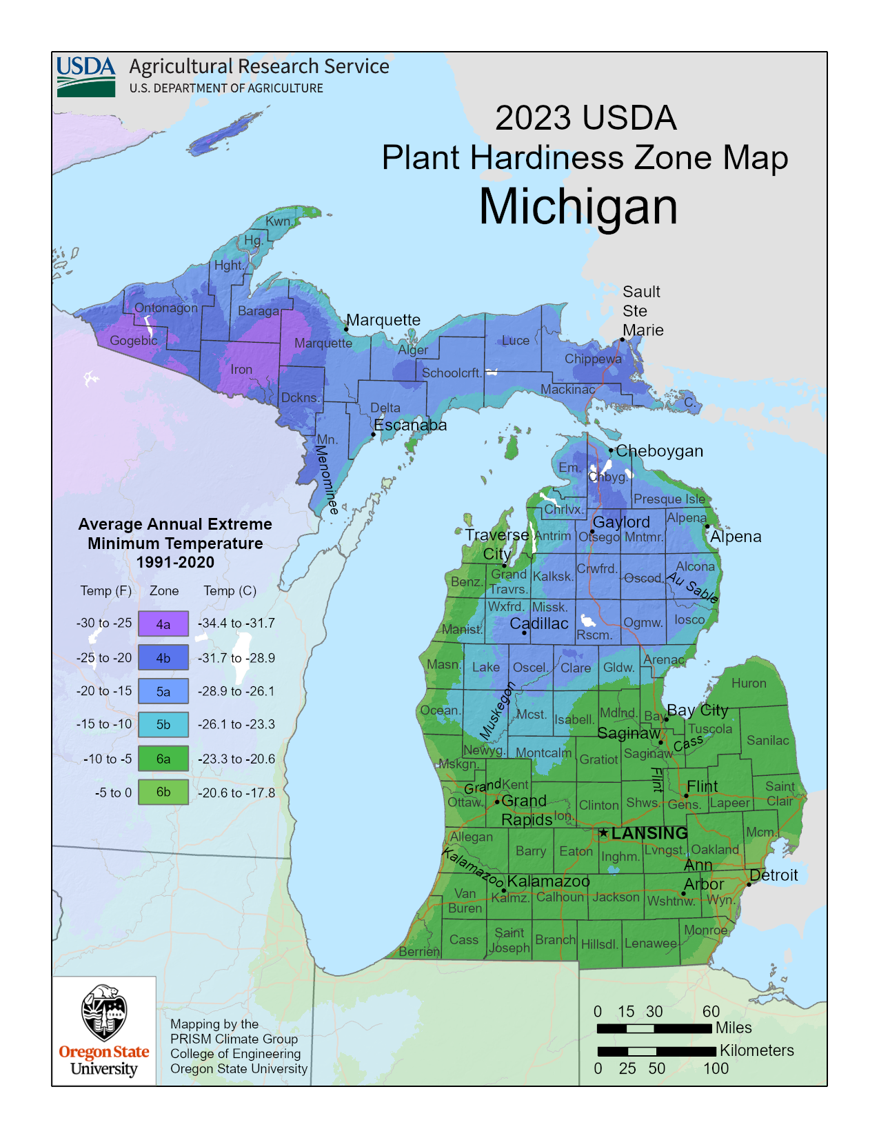 Michigan Growing Zone Map For Plant Hardiness Gardening Know How