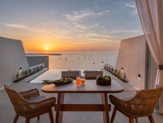 Bedroom terrace view at Santo Mine