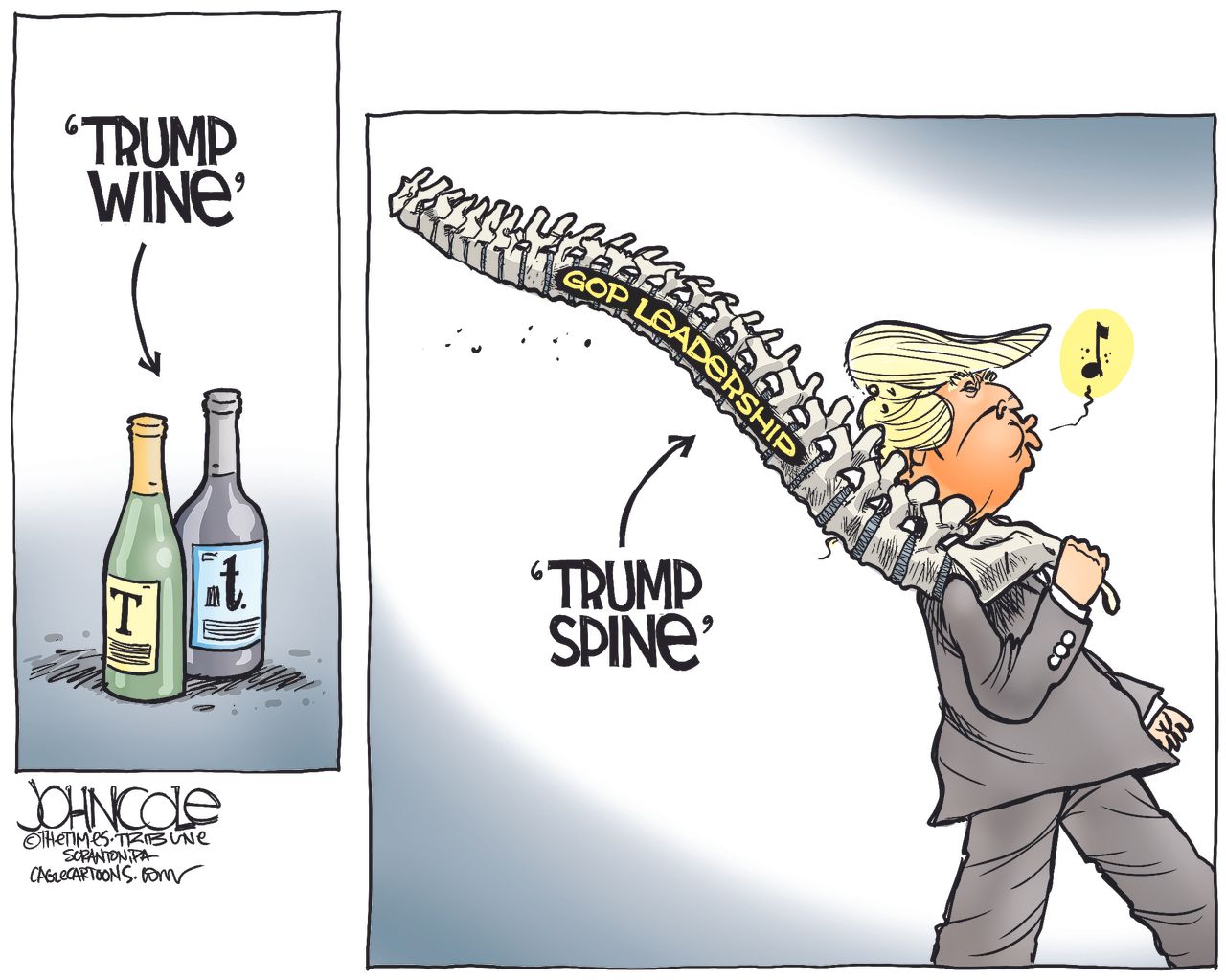 Political Cartoon U.S. Trump GOP 2016