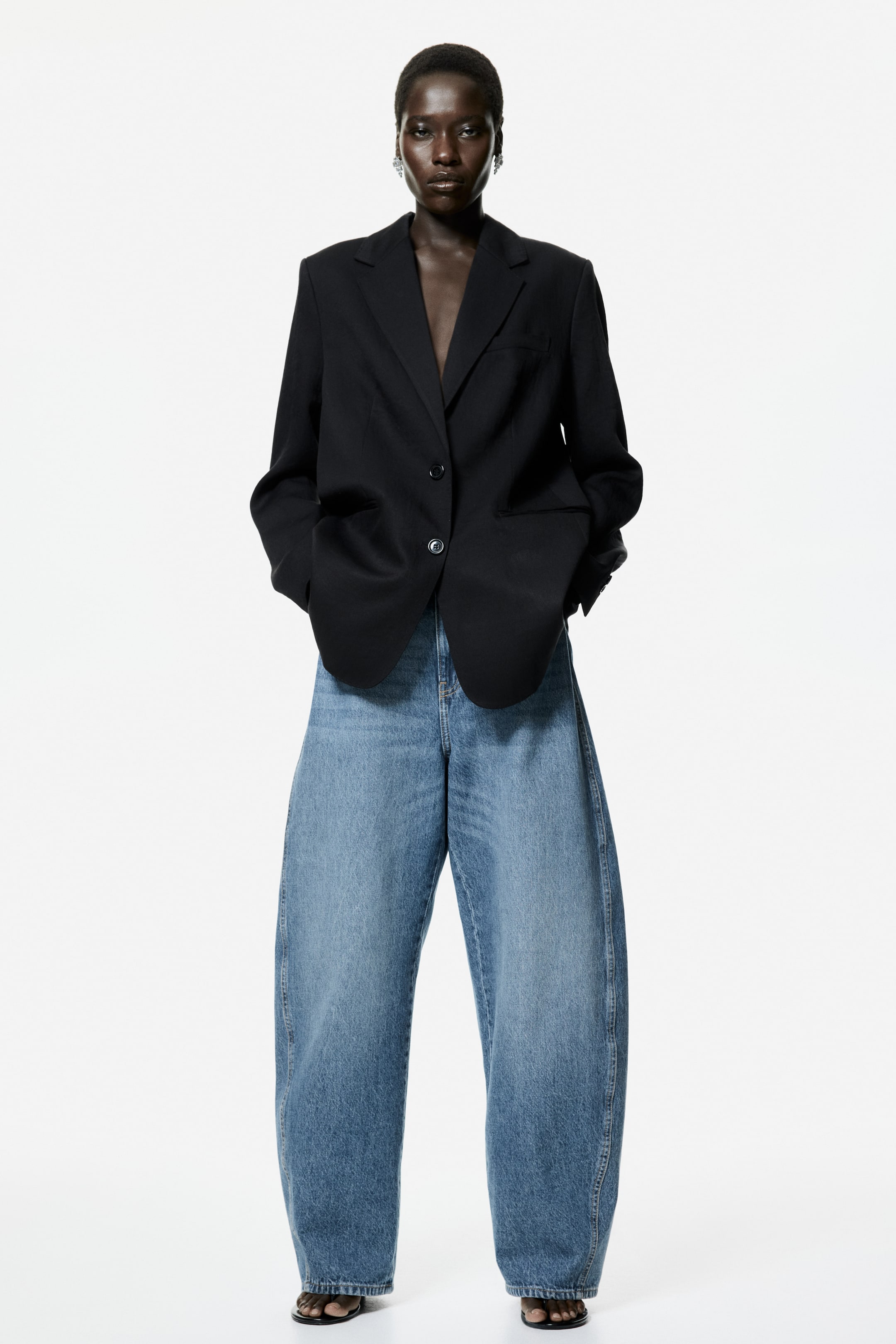 Single-Breasted Blazer - Dark Beige