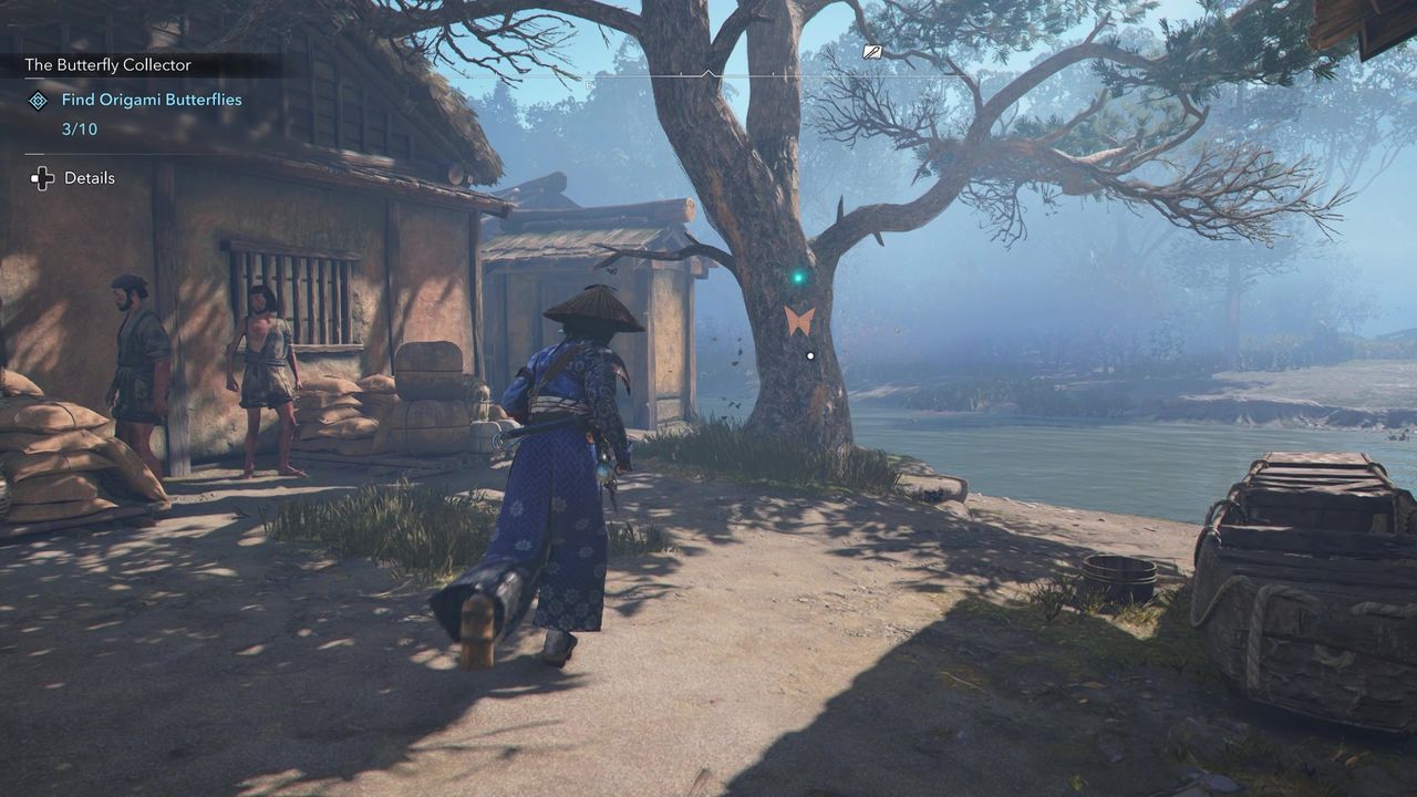 Assassin's Creed Shadows Butterfly Collector locations - The fourth butterfly on a tree next to a river.