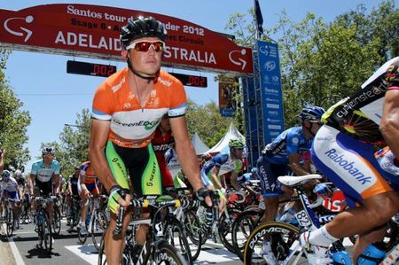 Simon Gerrans begins the final stage of the Tour Down Under.