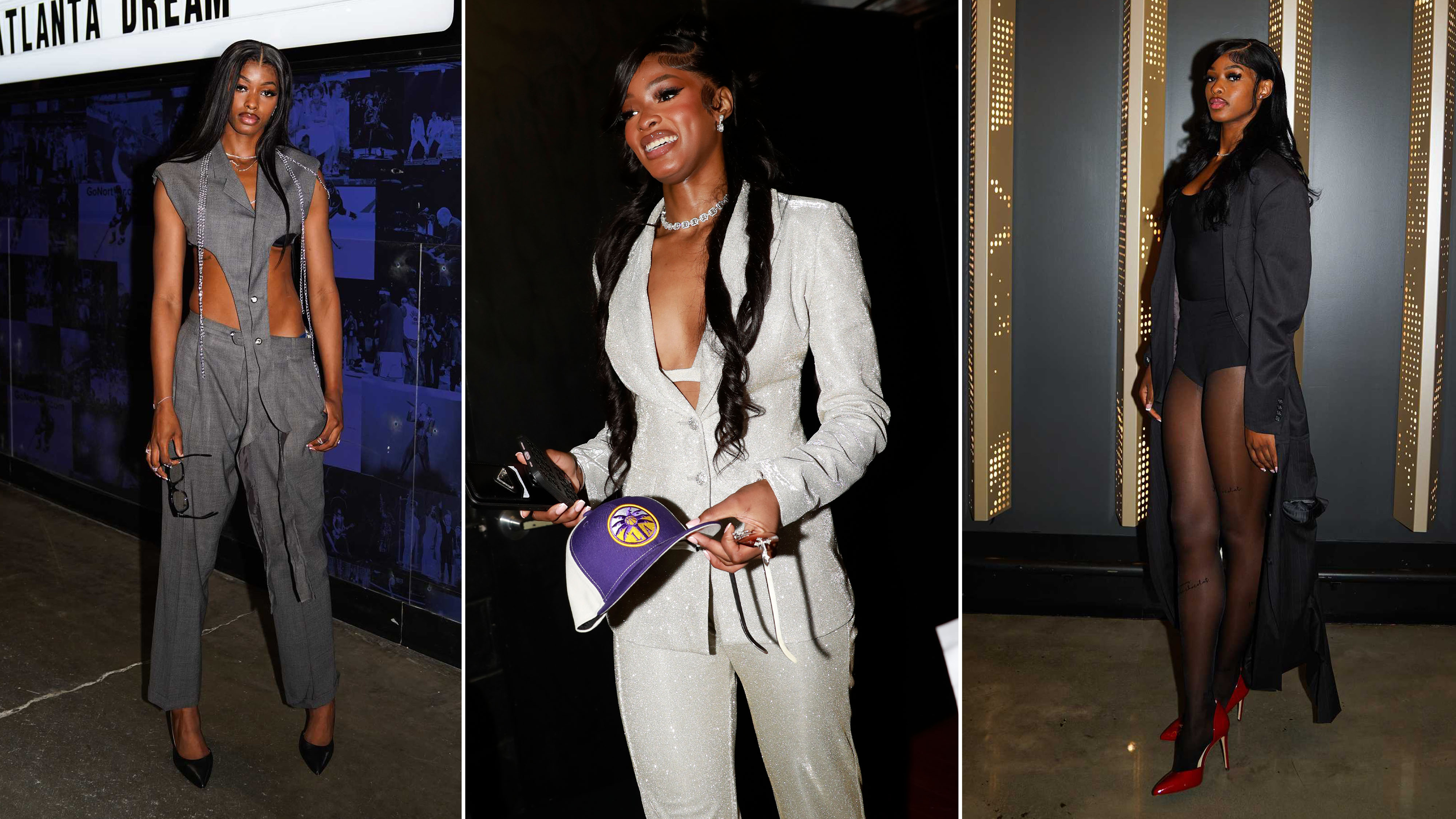 Photos of Rickea Jackson in the WNBA tunnel and on draft night in 2024.