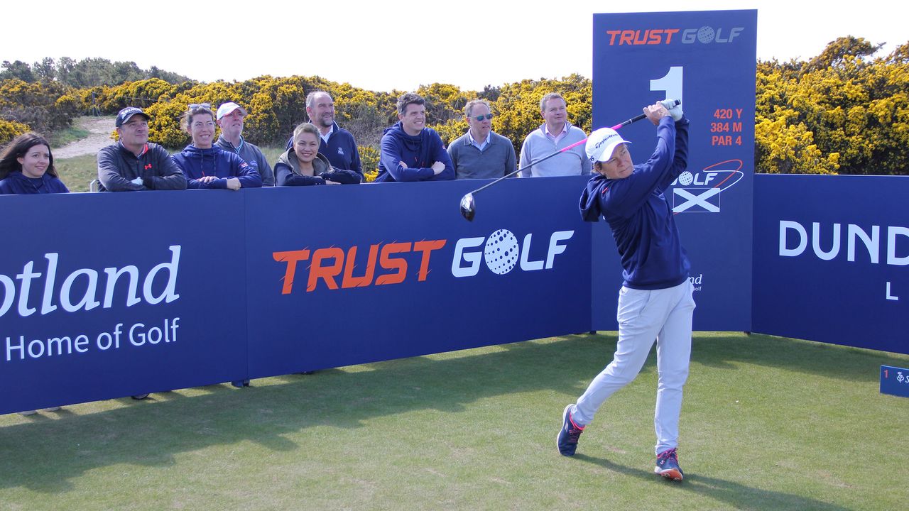 Catriona Matthew at the media day for the 2022 Trust Golf Women&#039;s Scottish Open