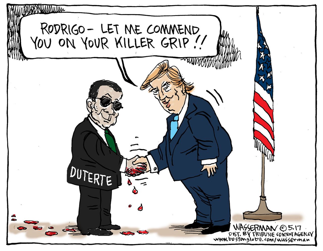 Political Cartoon U.S. President Trump Rodrigo Duterte Philippines