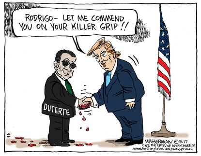 Political Cartoon U.S. President Trump Rodrigo Duterte Philippines