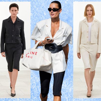 collage of women wearing capri pants 