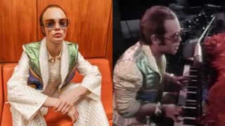 Cara Delevingne as Elton John, and Elton John as Elton John