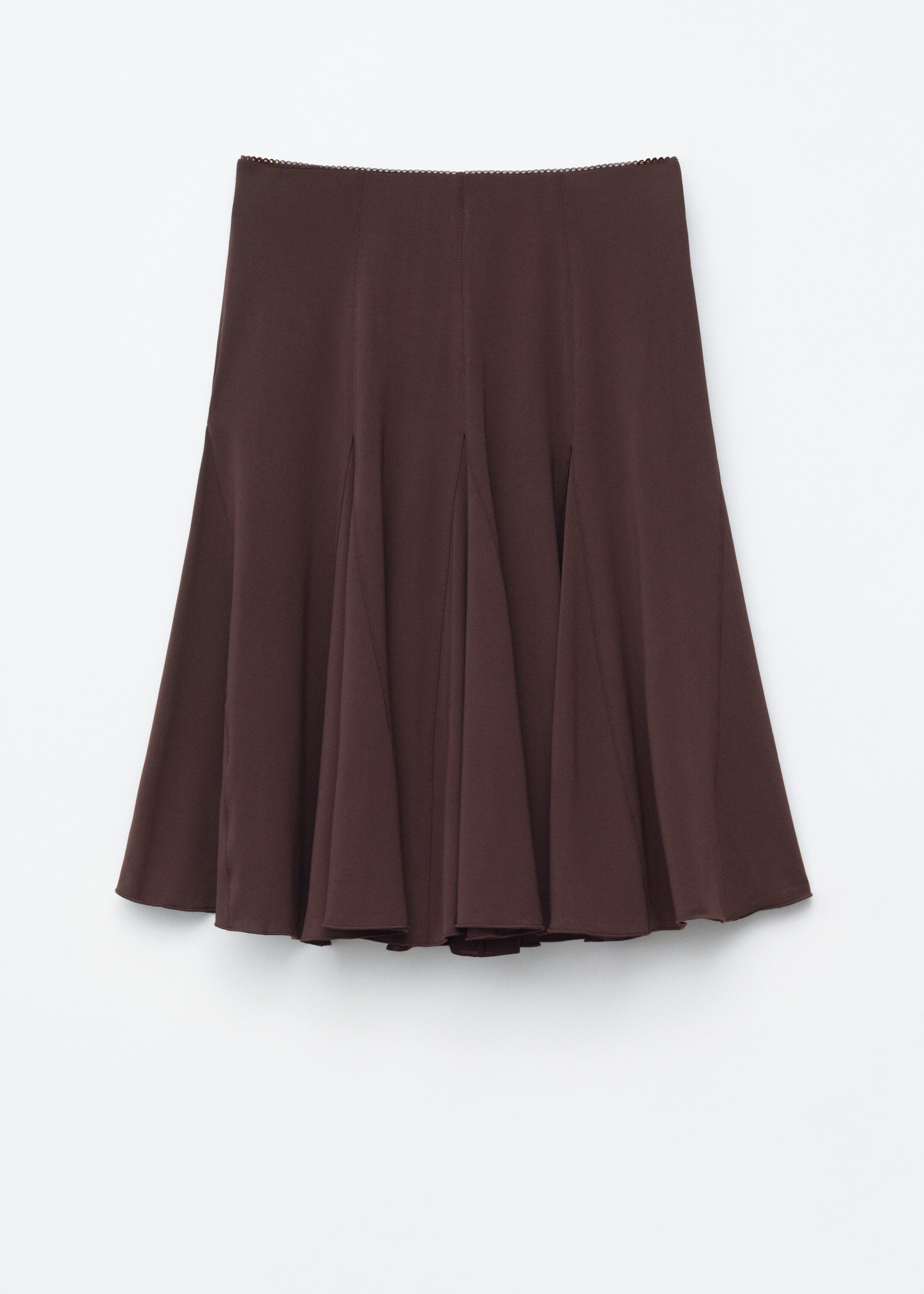 Knee-Length A-Line Skirt - Dark Brown