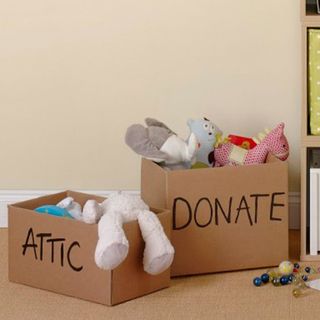 donation box with toys inside