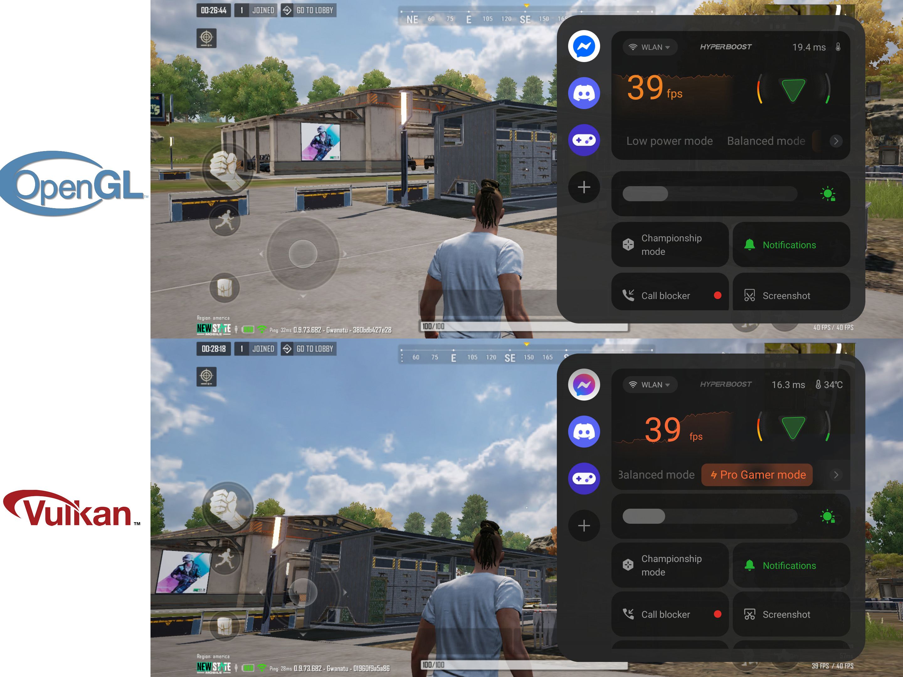 Comparing performance between Open GL and Vulkan in PUBG New State on a OnePlus Nord N30