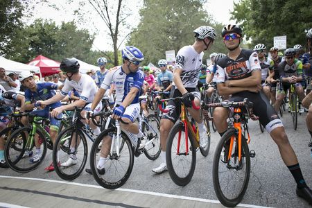 The men's start line