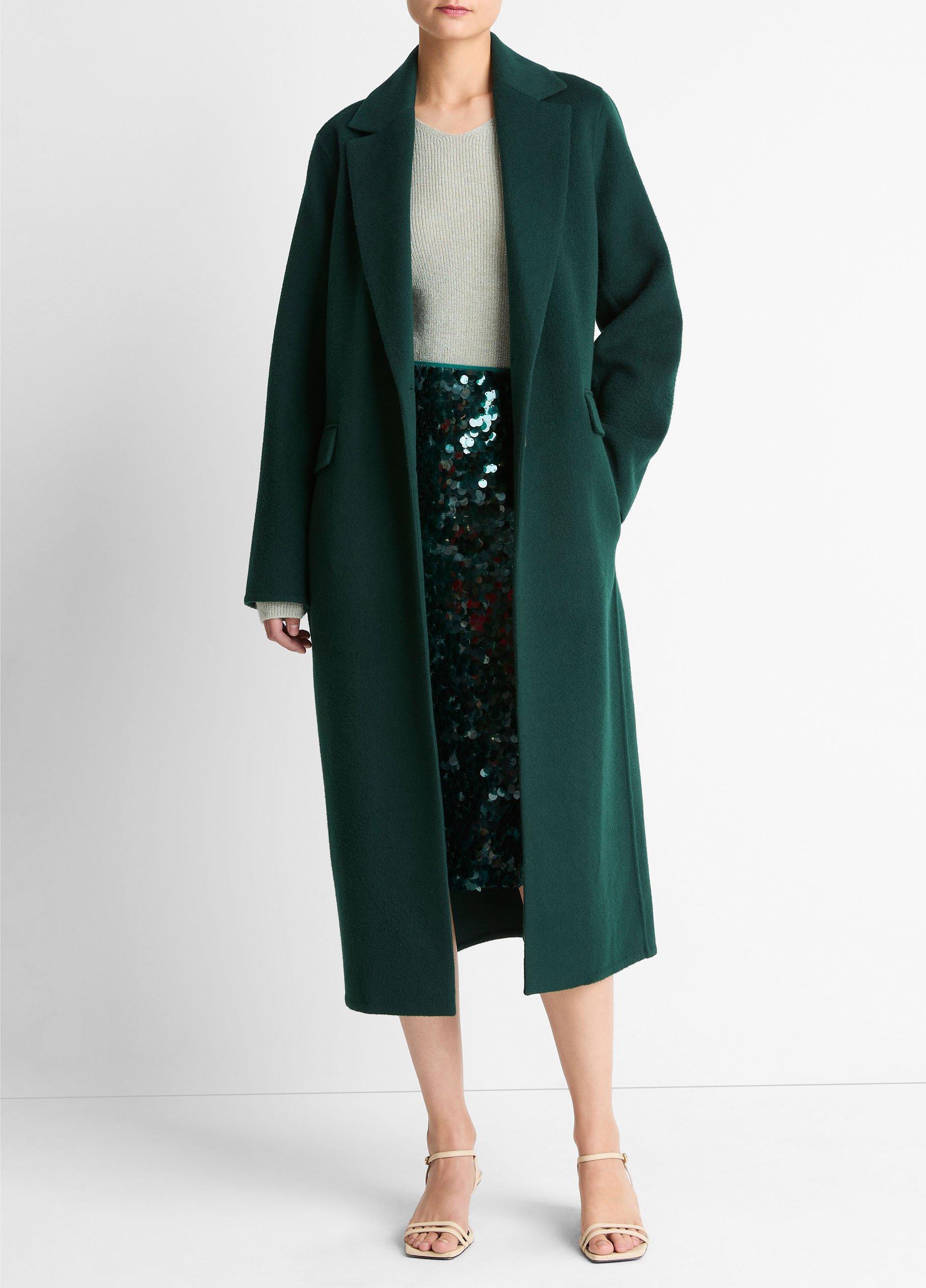 Wool-Blend Single-Breasted Coat