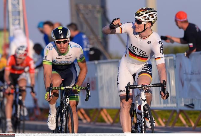 Andre Greipel beats Aidis Kruopis and Theo Boss