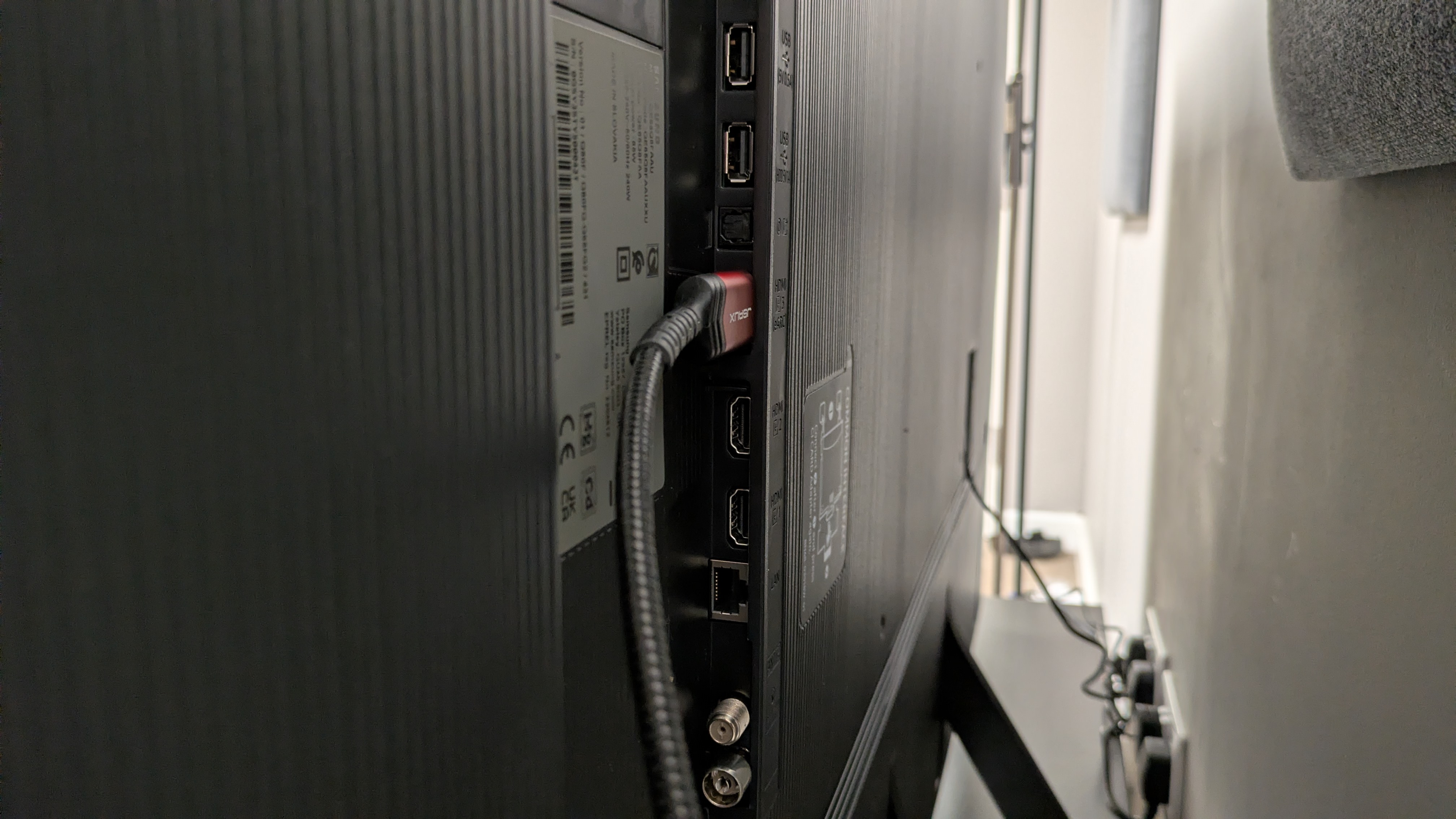 Samsung Q8F ports on rear side