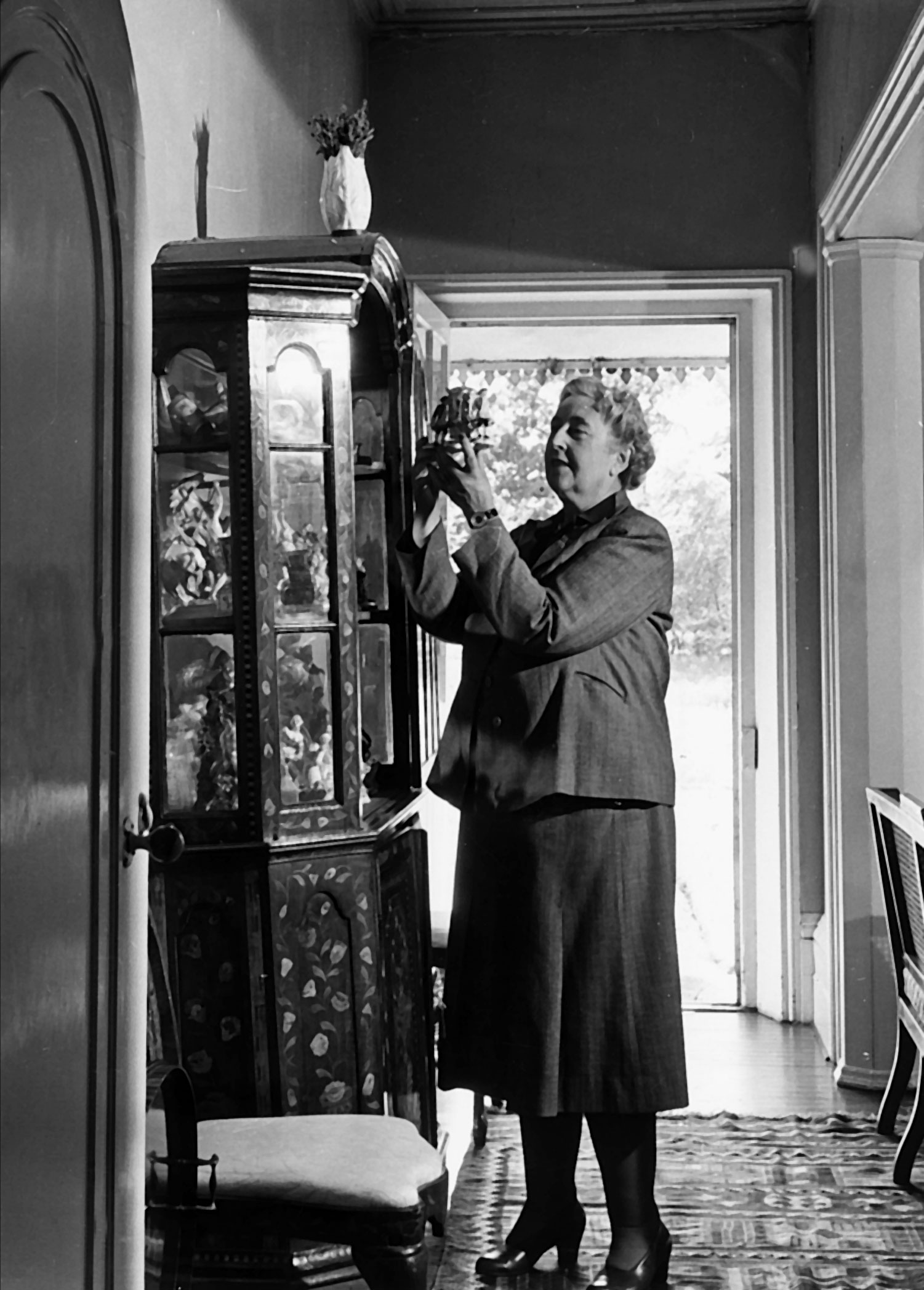 British author Agatha Christie pictured at her home at Winterbrook House in Wallingford, Berkshire. Picture taken 1950.