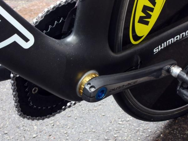 Garmin-Transitions team mechanic Kris Withington says some of the riders' most positive feedback on the new DA is its increased stiffness, partially due to the beefed-up bottom bracket area.