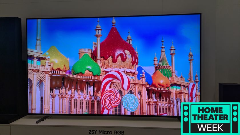 Samsung micro-RGB TV with home theater week logo in corner 