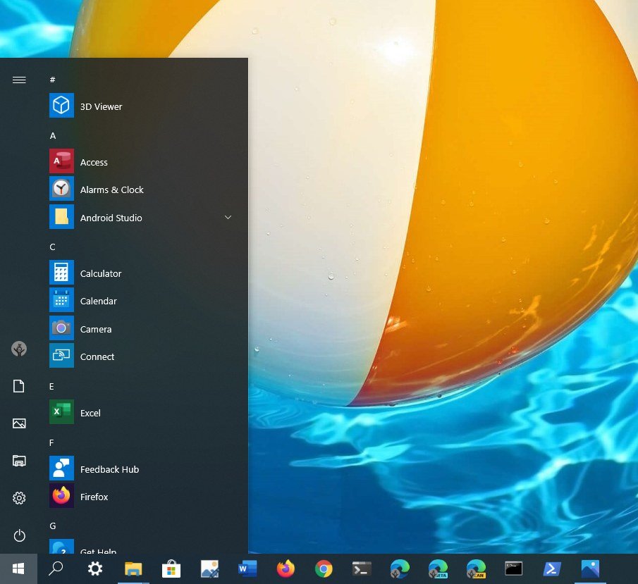 Windows 7 Style Start menu on Windows 10