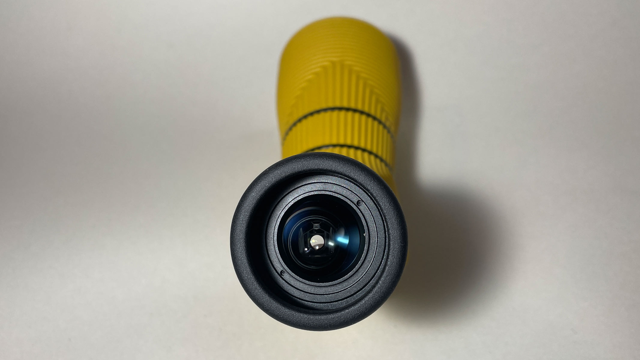 A close up of the Nocs Provisions Lite View spotting scope, from the eyepiece down.
