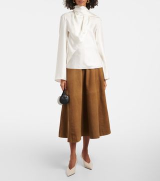 Suede Midi Skirt