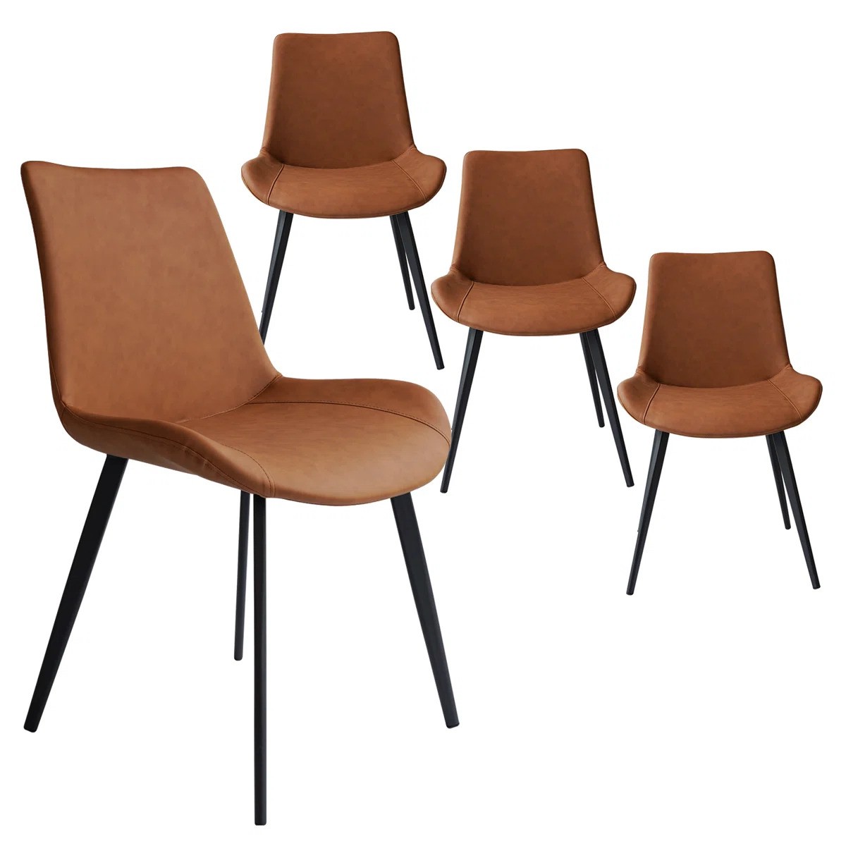 Wayfair, Corrigan Studio® 34"h Modern Upholstered Brown Dining Chairs (set of 6) & Reviews | Wayfair