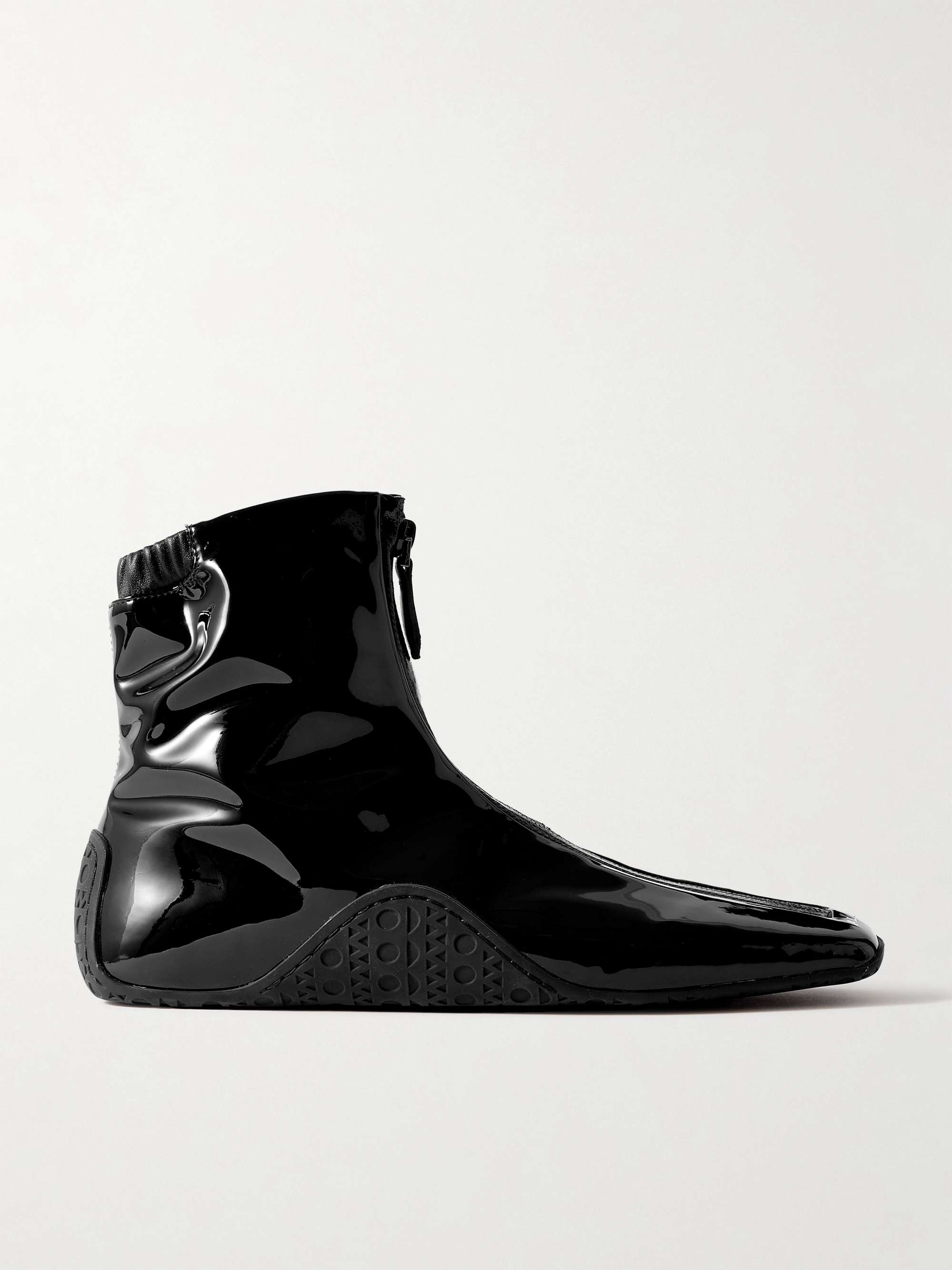 Glossed Ankle Boots