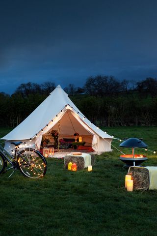 Glamping set up by Lights4fun