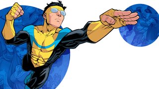 Header image from Skybound Entertainment's Invincible-focused crowdfunding campaign - Invincible in flight
