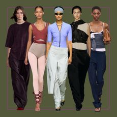 Women on the runway in different pant styles