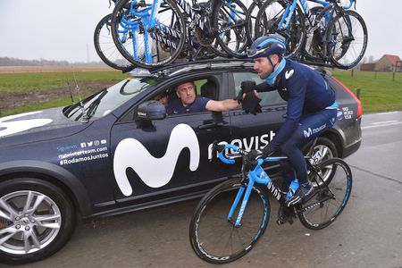 Alejandro Valverde (Movistar) impressed in the rain