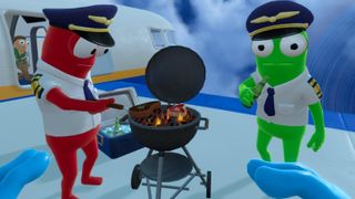 Pilots barbequing on the wing of a plane while it's in flight